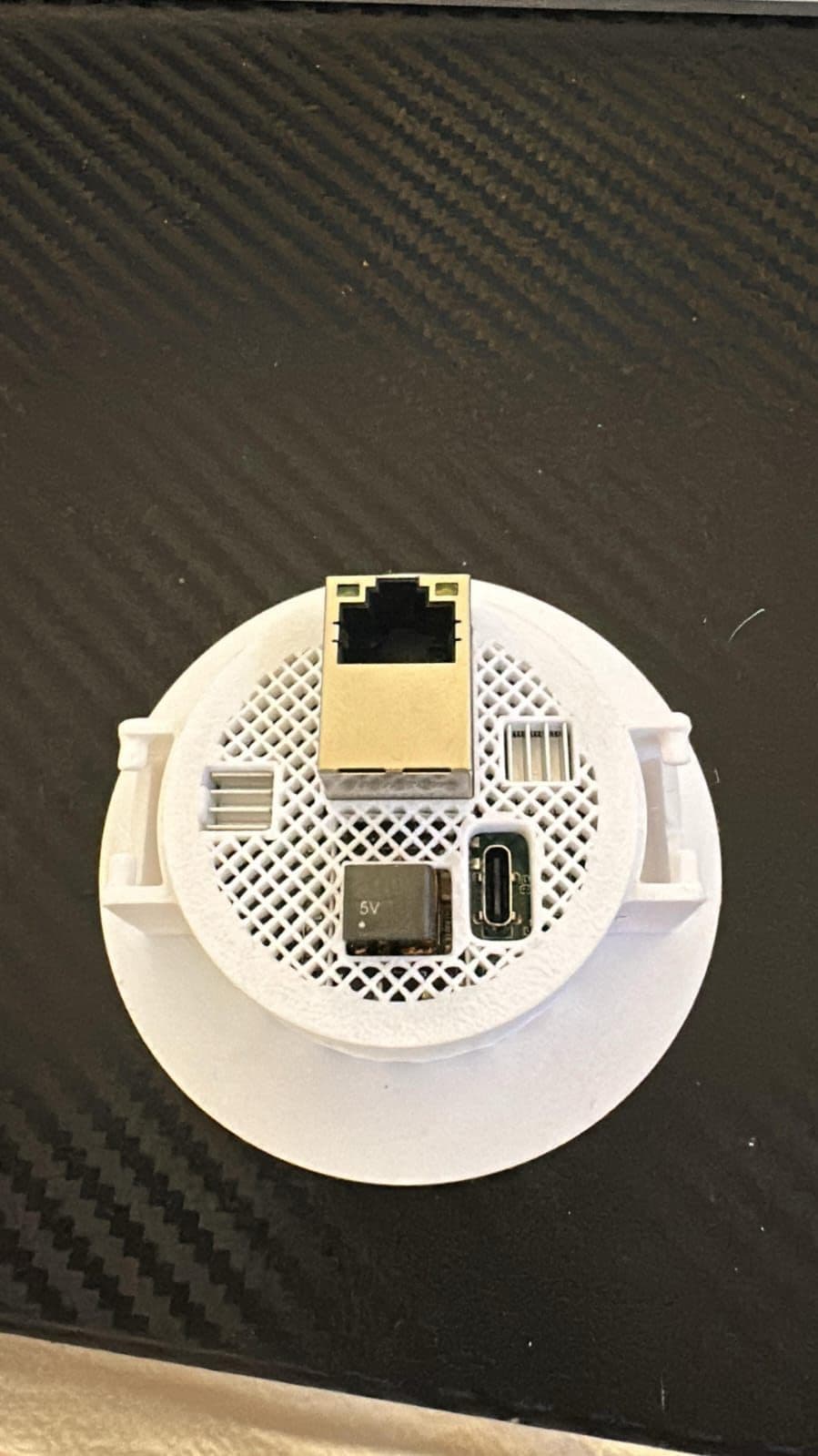 The gateway PCB showing component placement across the power, Ethernet and radio sections